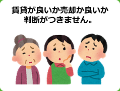 賃貸が良いか売却が良いか判断がつきません。
